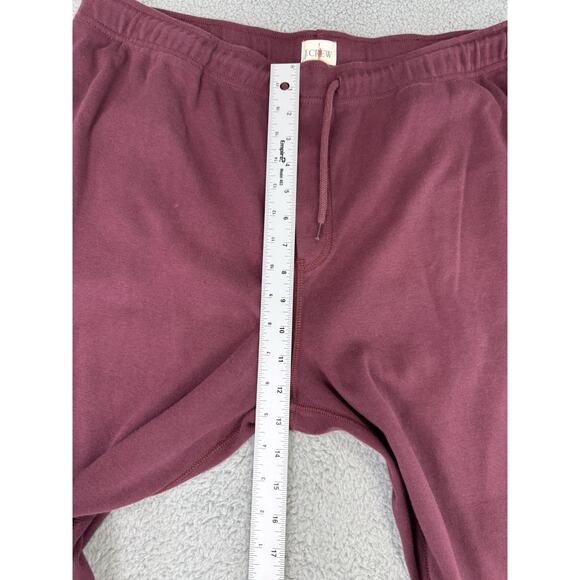 VTG J Crew Sweatpants Joggers Men Large Oarsmen Burgundy Fleece Activewear - Picture 6 of 12